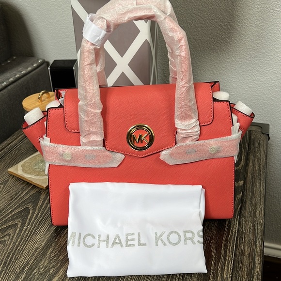 MICHAEL KORS CARMEN MEDIUM FLAP SATCHEL HANDBAG CROSSBODY - Picture 5 of 13